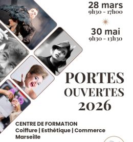 Nous sommes heureux de vous convier à nos Journées Portes Ouvertes qui se tiendront les Samedi 28 mars, de 9h30 à 17h et Samedi 30 Mai de 9h30 à 13h30. Au programme, accueil de la Direction, rencontre avec les professeurs, dialogue avec les élèves et apprentis, première découverte du métier en immersion, plaquettes et parcours de formation, préinscription à la demande. 